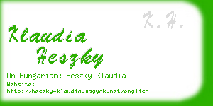 klaudia heszky business card